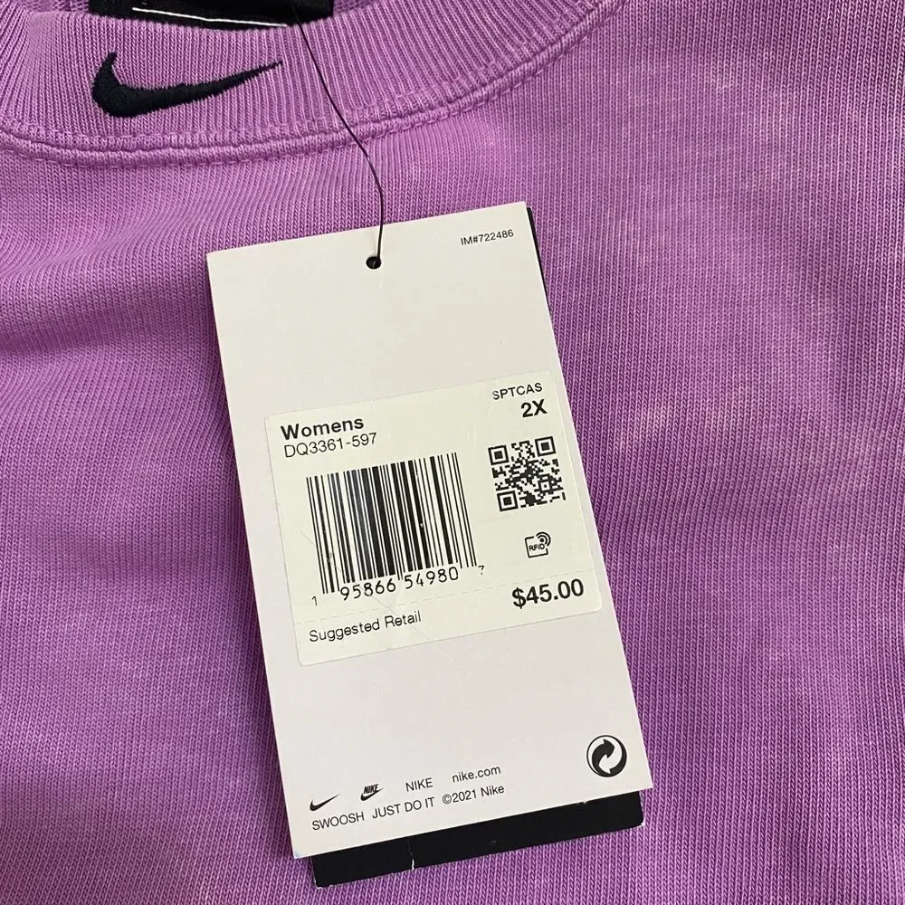 NWT Nike cropped knit center swoosh tank top